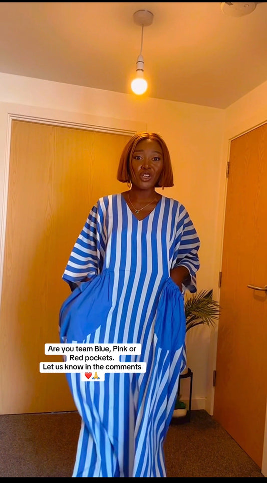 Blue pocket Striped Dara bubu