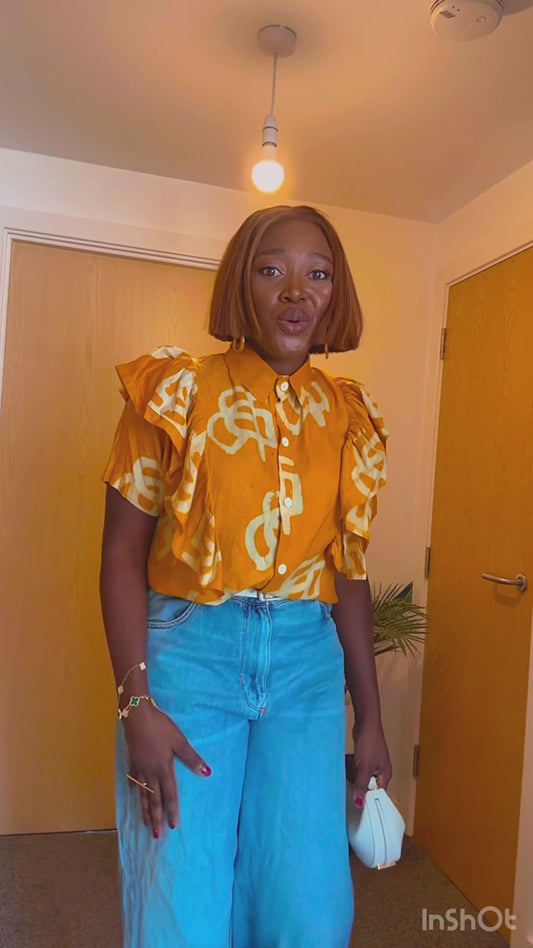 Tabira Frills Shirt (mustard)